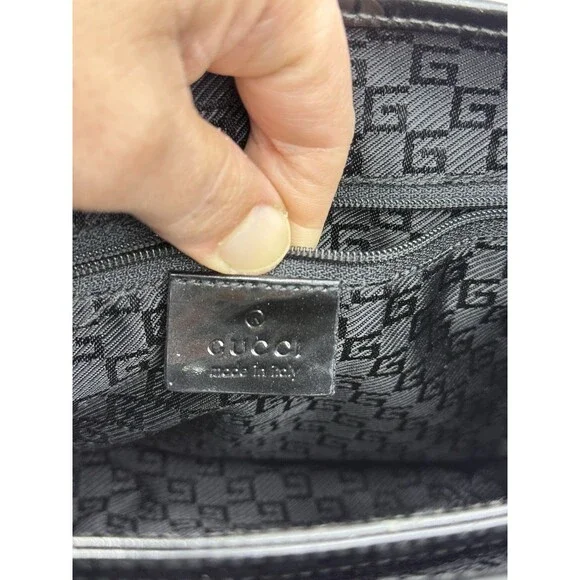 Authentic GUCCI Vintage Jackie Shoulder Hand Bag Leather Black W Certificate - Picture 7 of 10